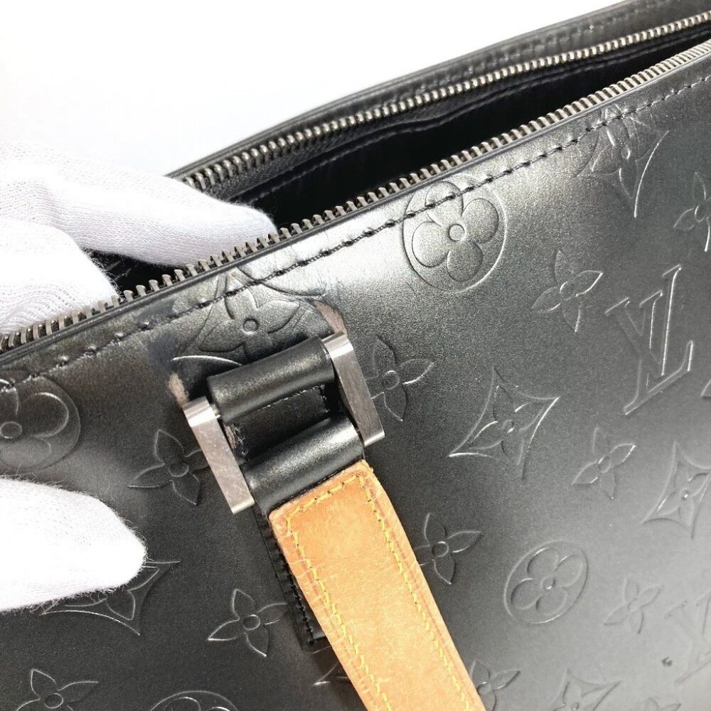 LOUIS VUITTON M55112 Stockton Tote Bag Shoulder Bag Monogram matte leather Black - Picture 12 of 15